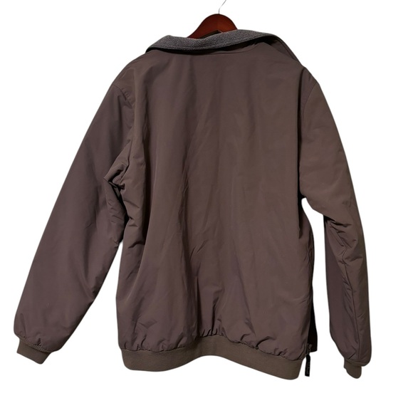 LL BEAN Men’s Taupe Brown Fleece Lined Zip Shelled Warm-Up Bomber Jacket Large - Picture 5 of 9